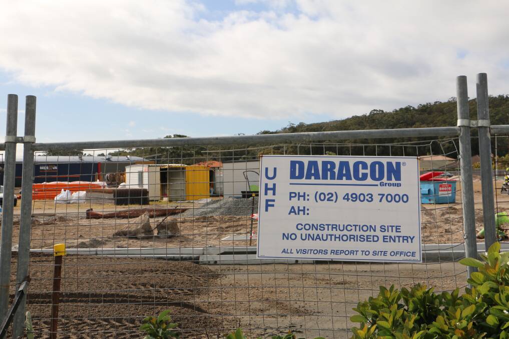 Construction on the Salamander Bay commercial hub, outside the shopping centre, is underway. 