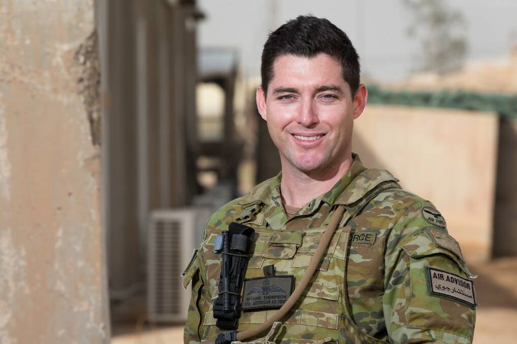 This Anzac Day, air force pilot Squadron Leader Nathan Thompson and Army artillery officer Captain Nathan Small - both from Port Stephens - will be serving on deployments in Iraq. Pictures: Australian Defence Force