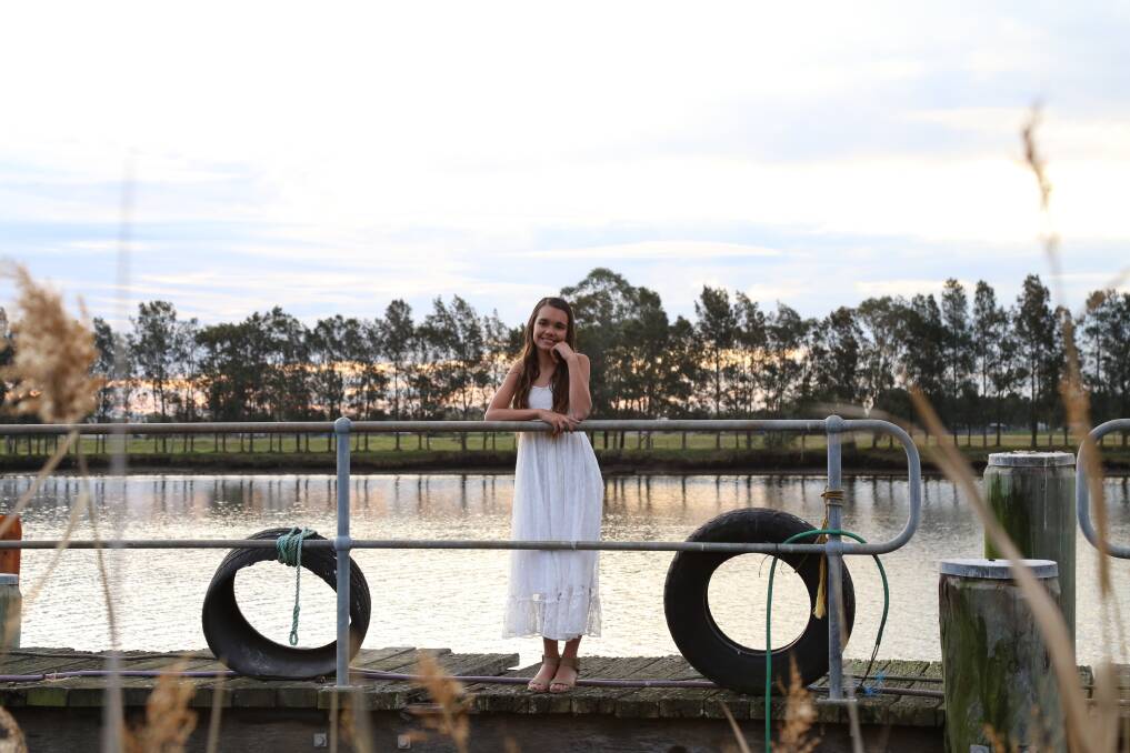 Mia Page, 10, showed off her modelling moves for the Examiner. Pictured at the fishing pier in Raymond Terrace.