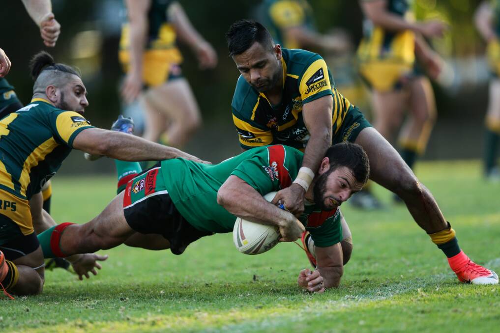 James Elias scores a try for Wests in the September 10 Real NRL clash against Macquarie. Picture: Jonathan Carroll