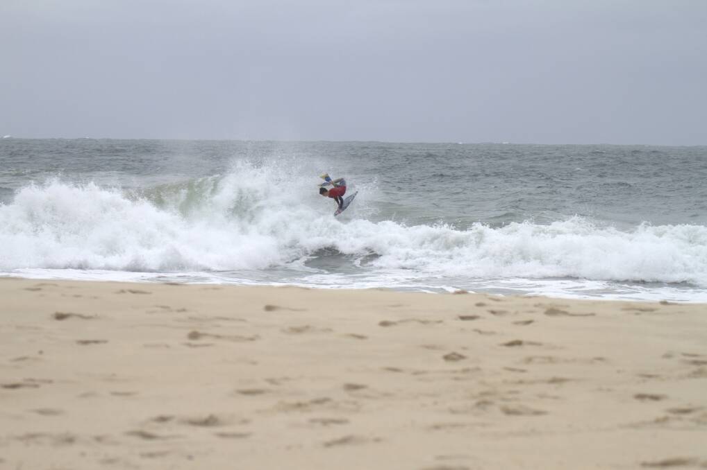 SURGE: Action from the Port Stephens District Bodyboarders July 10 meet. Picture: Lachlan Bylhouwer