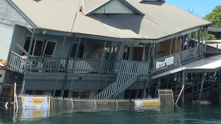Two workers were inside the restaurant when it partially collapsed. Photo: Fire & Rescue NSW