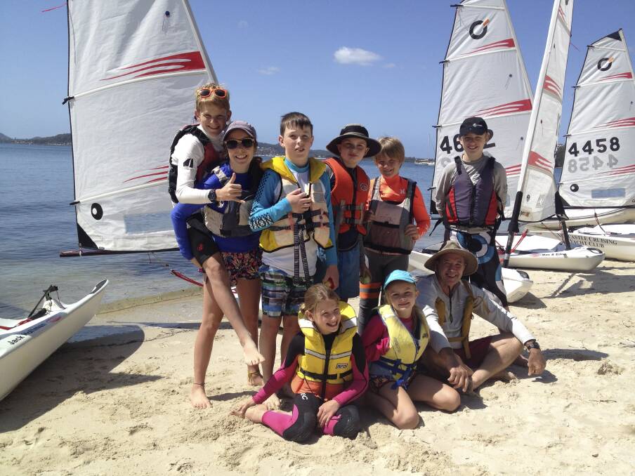 ALL ABOARD: Participants at Port Stephens Sailing and Aquatic Club's open day held last month.