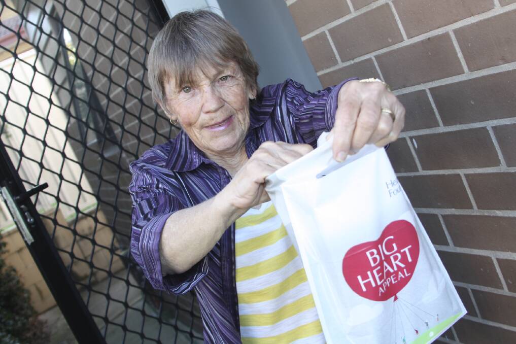 MOTIVATED: Anne Lucas from Raymond Terrace is a Heart Foundation Big Heart Appeal collector. Picture: Stephen Wark