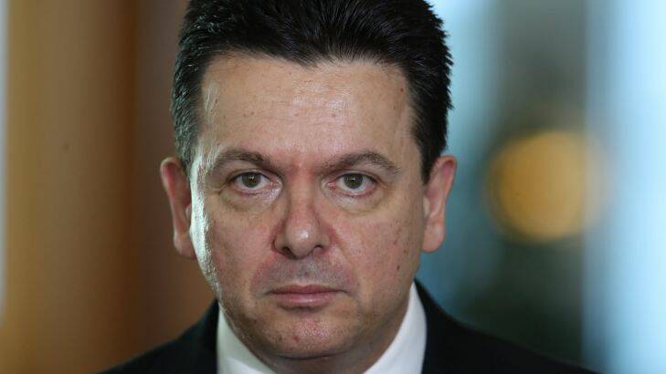 Senator Nick Xenophon at Parliament House in Canberra on Wednesday 10 May 2017. Photo: Andrew Meares 