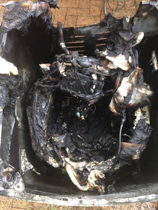 HOT WASH: Salamander Bay firefighters extinguished a Samsung washing machine blaze at Corlette last Wednesday.