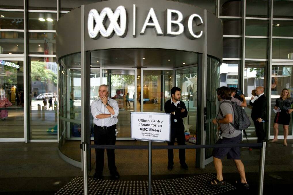 The ABC's Ultimo headquarters after a meeting held in November by managing director Mark Scott announcing staff cuts Photo: Wolter Peeters