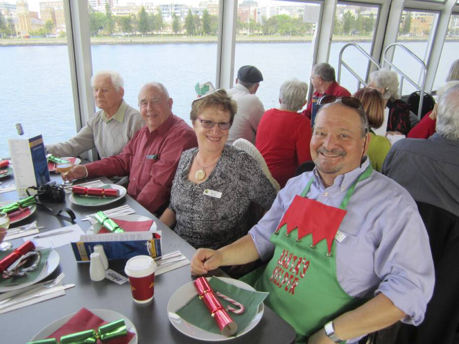 FESTIVE: Port Stephens Probus Club members enjoy the Christmas in July cruise. Picture: Supplied