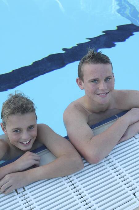 WHIZZ-KIDS: Riley Mather, 11, and Zayne Morphew-Watson, 13, preparing for the Pan Pacific Games. Picture: Charles Elias