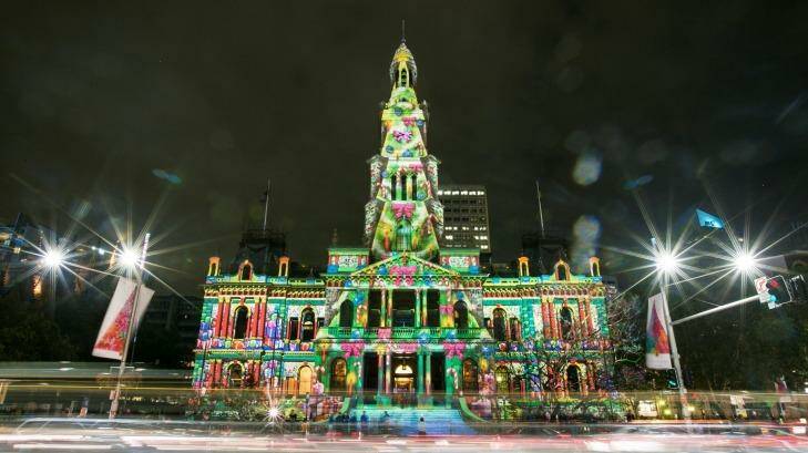 Light Projections at Sydney Town Hall.