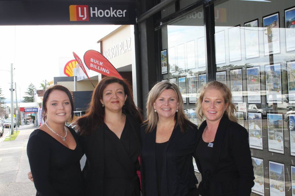 CHARITABLE: Jessica Orman, left, Rose Brennan, Catherine Barry and Sally Williams from LJ Hooker, Nelson Bay. Picture: Ellie-Marie Watts