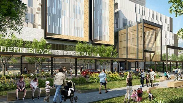 An artist's impression of the Northern Beaches Hospital at Frenchs Forest due to open in 2018. Photo: domain.com.au