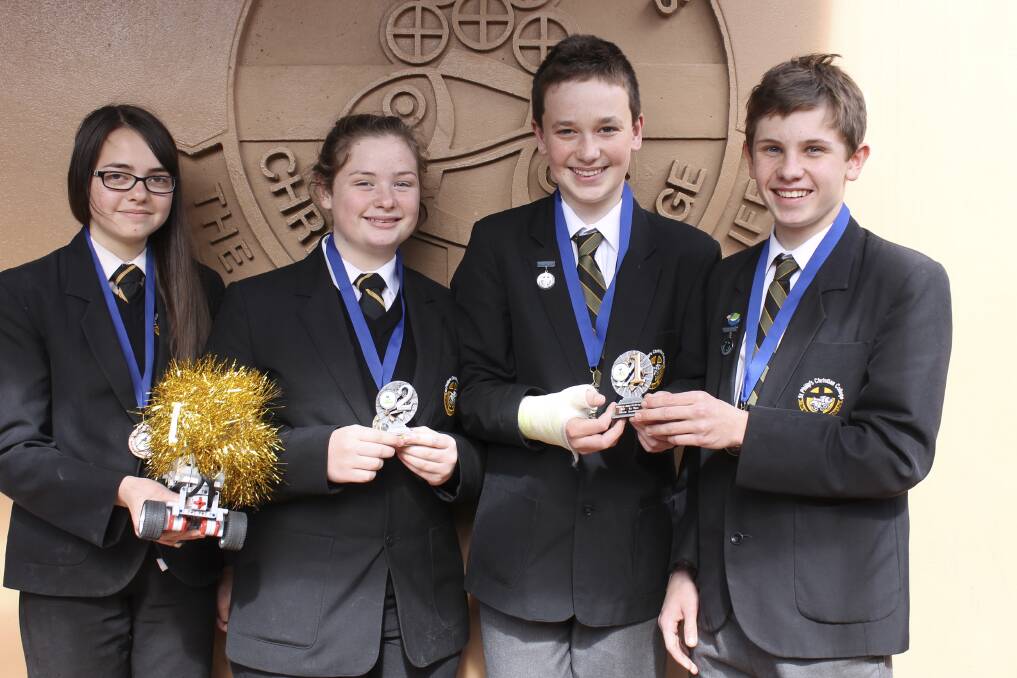 STATE SUCCESS: Students from St Philip's Christian College are off to the national Robocup championship. Photo: Supplied