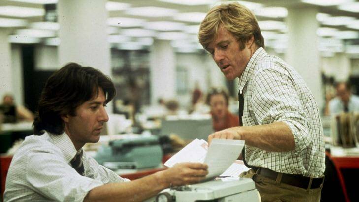 Redford starred with Dustin Hoffman hoffman in 1976's All the President's Men about Woodward and Bernstein's exposure of the Watergate scandal. Photo: AP 