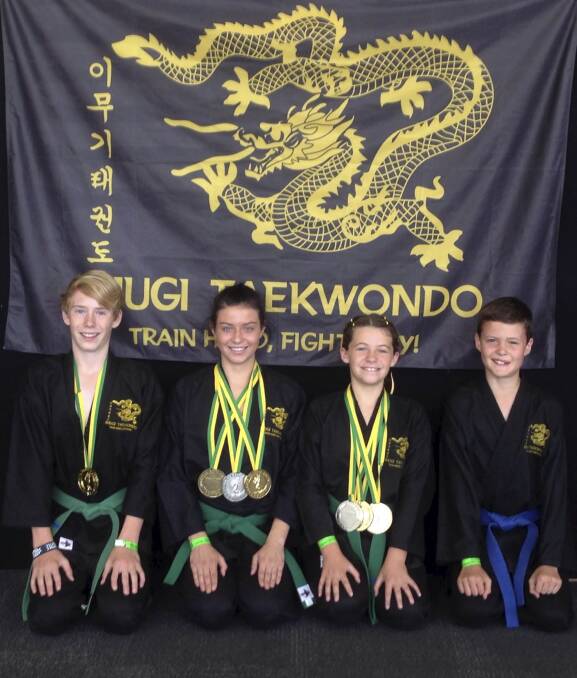 WINNERS: Medallists Hugh Higgins, Jeannie-belle Mason, Mia Gillespie and Chase Thoburn. Picture: Supplied