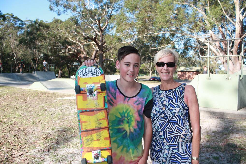CAN'T WAIT: Regular skater Mitchell Avery, 13, with his mum Kim at the skateboard park. Picture: Stephen Wark