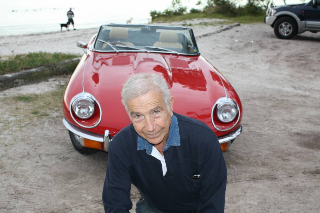 CLASSY RIDE: Gerry Alesich, at Corlette, with his E-Type Jaguar. Picture: Stephen Wark
