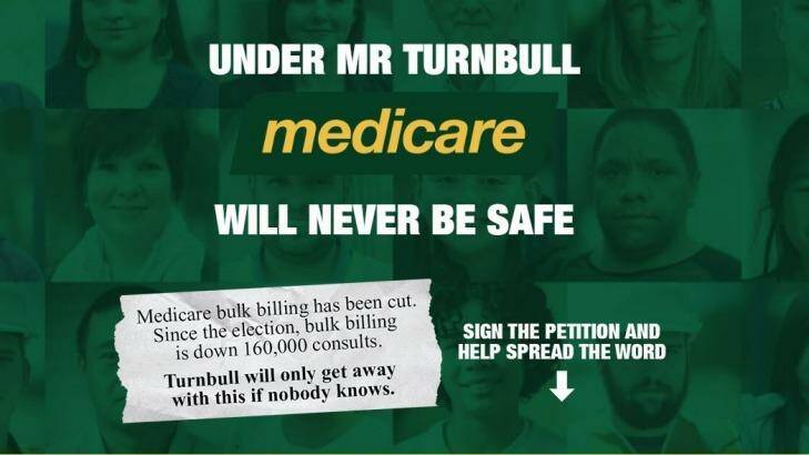 Labor's Save Medicare website, which has come under legal threats over its use of the Medicare logo. Photo: Damien Nowicki