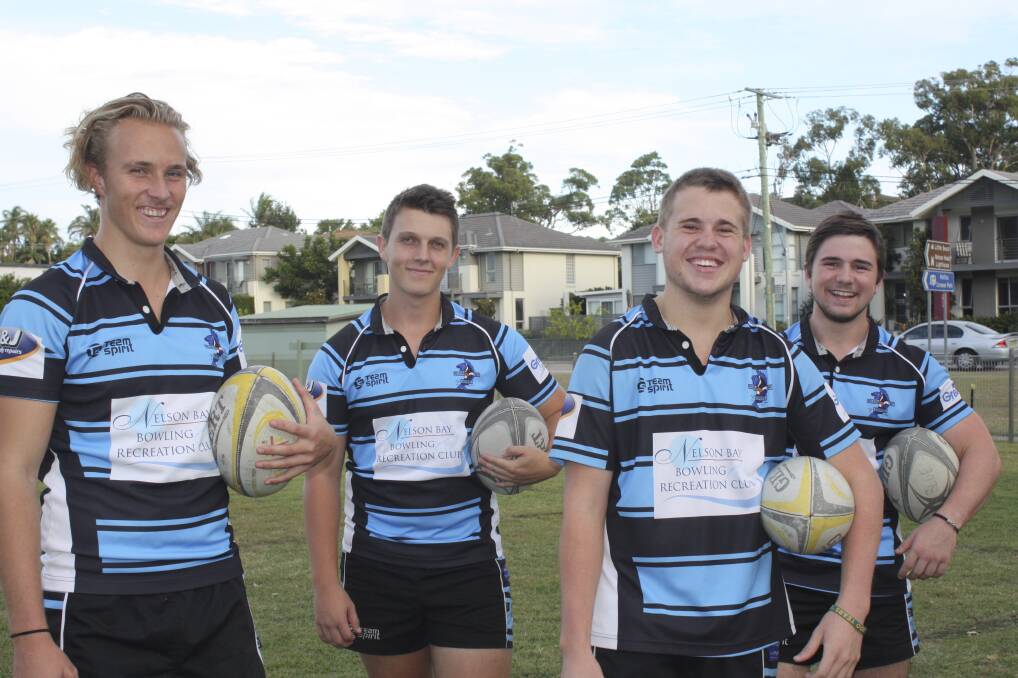 HOPEFUL: Nelson Bay Gropers players Charlie Fielder, Sam Ingham, Jy Cadman and Zac Jarvis-Soars. Picture: Charles Elias