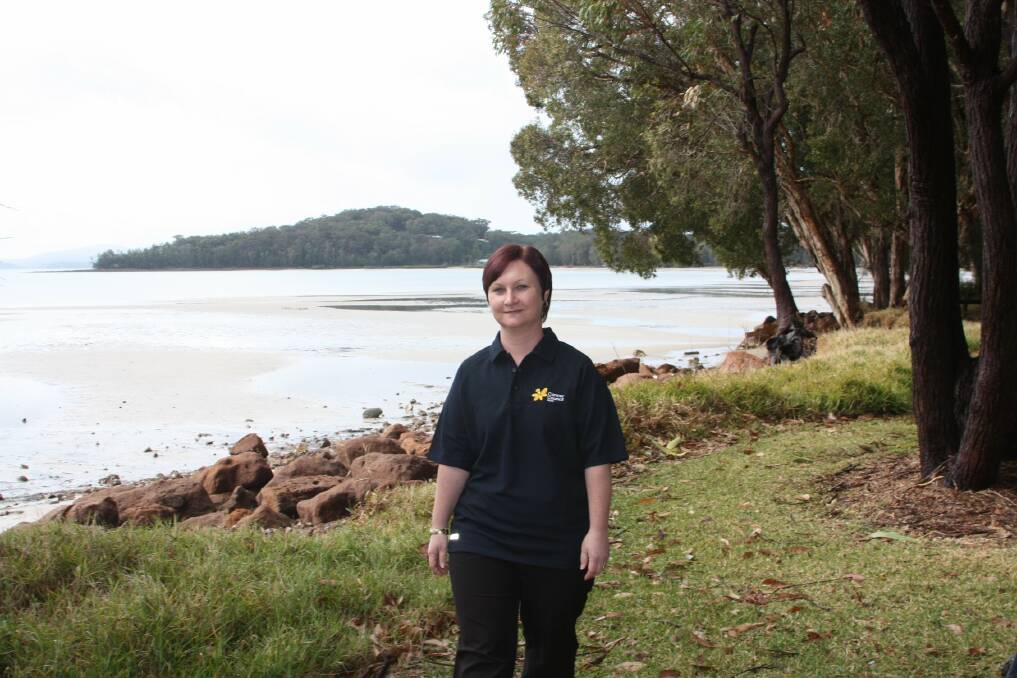 WALKING THE TALK: Gail Badger, at Tanilba Bay, getting ready for the Cancer Council walkathon. Picture: Stephen Wark