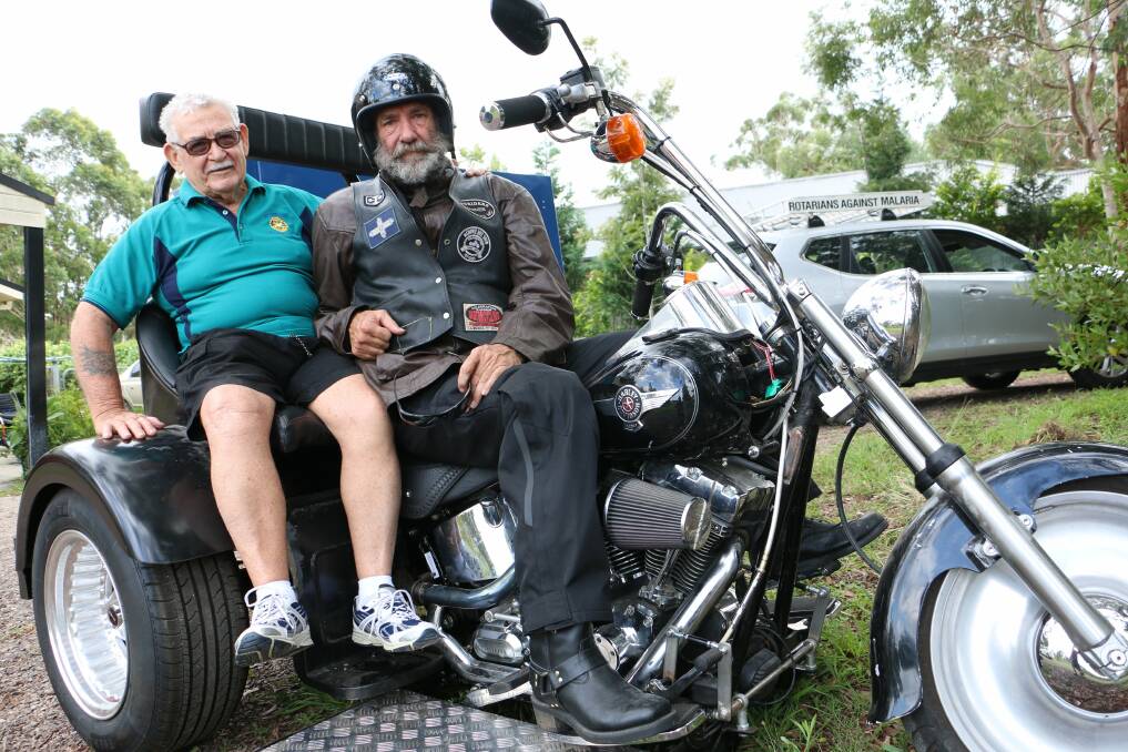 LONG WAY HOME: Grahame Rayner and Steve Carroll, getting ready for an around Australia bike ride. Picture: Stephen Wark