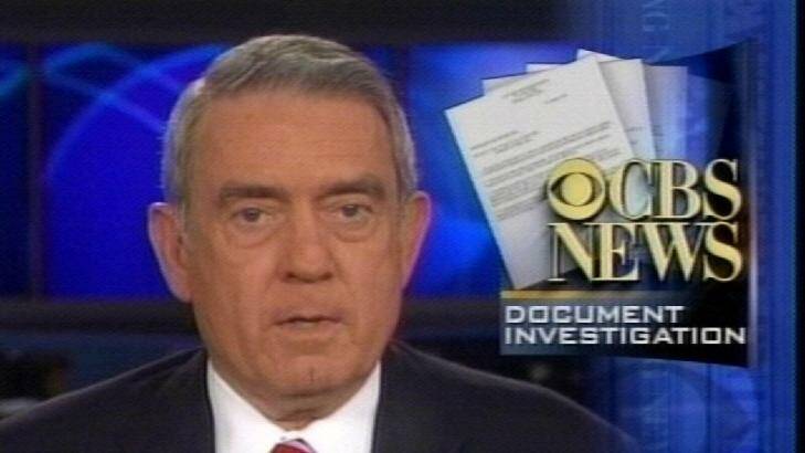 Dan Rather alleged that President George W Bush dodged the draft for Vietnam and was forced to apologise by CBS. Photo: AP/CBS