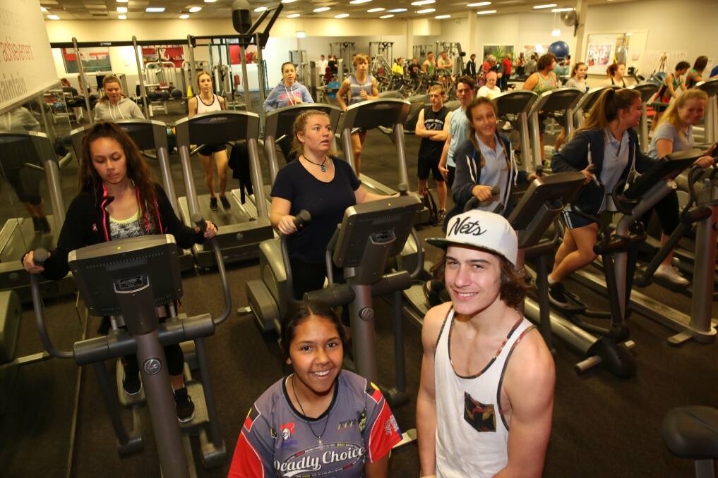 FITNESS CHALLENGE: Teana Lovegrove, 15, and Samuel Chaffey, 15, at the YMCA training for the Nations of Origin.
