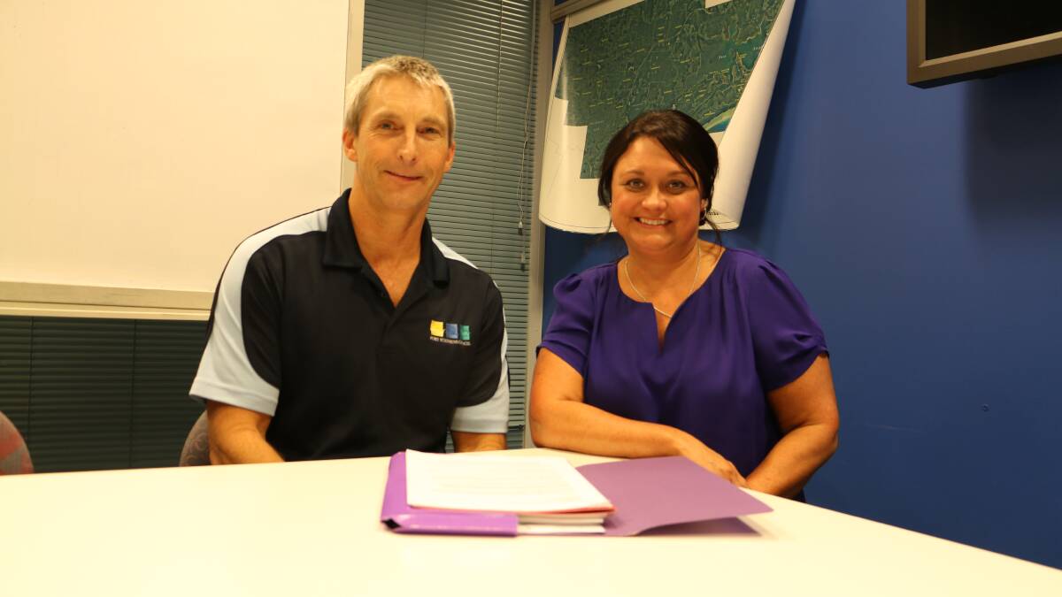LOBBYING: Wayne Wallis of Port Stephens Council and Tracey Sweetman from Family Day Care.