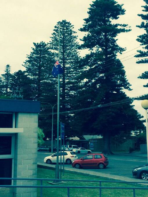The Australian flag is flying at half mast today. 