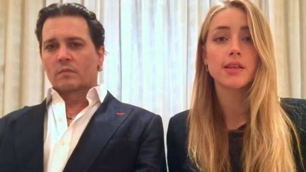 Johnny Depp and Amber Heard in the "apology video".