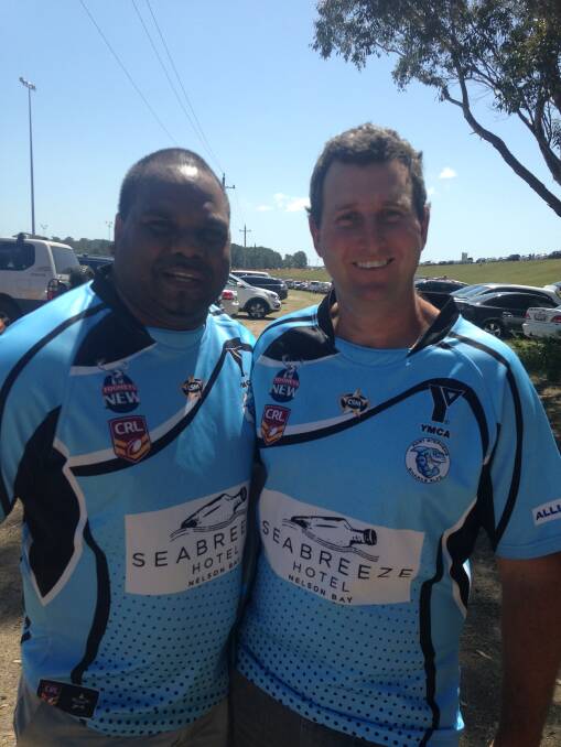 Leo Dynevor with Adam Brown at the Koori Knockout.