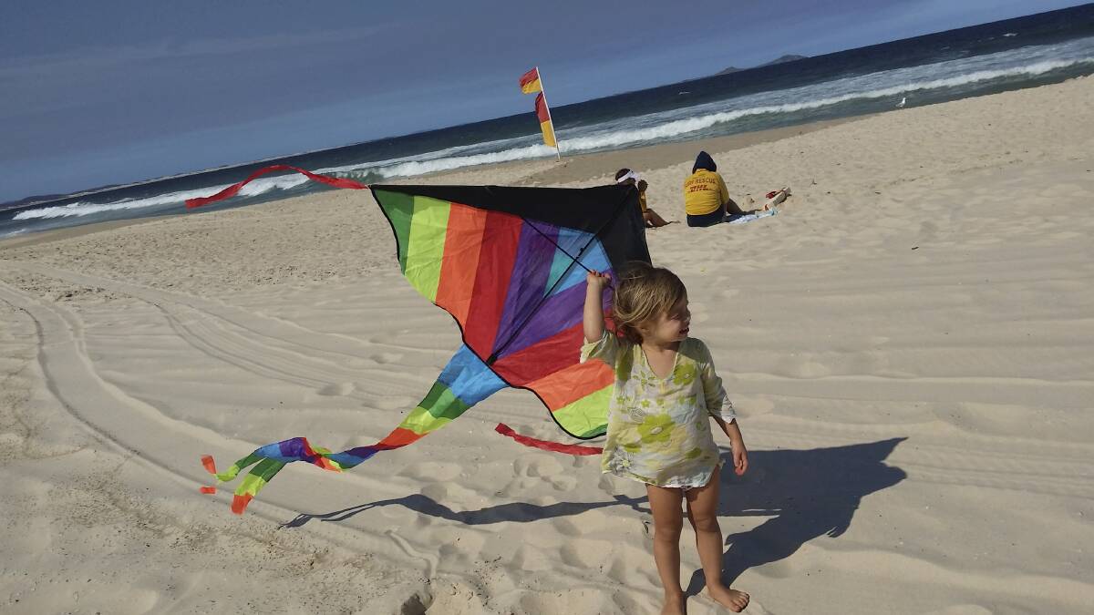 WINDY WHOPPER: Amelia Samuel, 2, of Winda Woppa reunited with her runaway kite.
