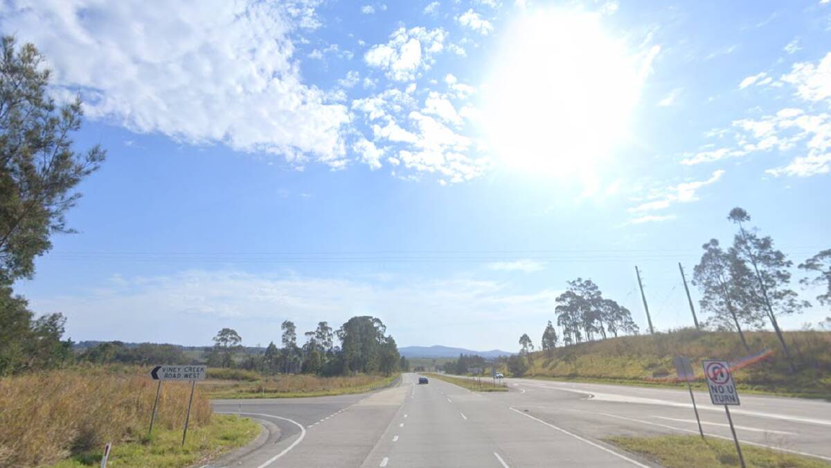 The turn off to Viney Creek Road West on the Pacific Highway, near where the double fatal occurred. Picture Google Maps