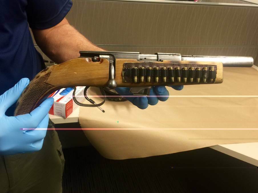 FIREARM: A gun seized by police from the front seat of a car Thomas Maynard was travelling in. Picture: NSW Police. 