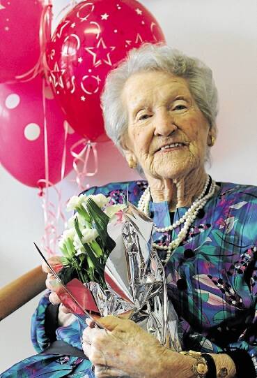 BIRTHDAY: Catherine "Kitty" Wilson celebrating her 110th birthday.