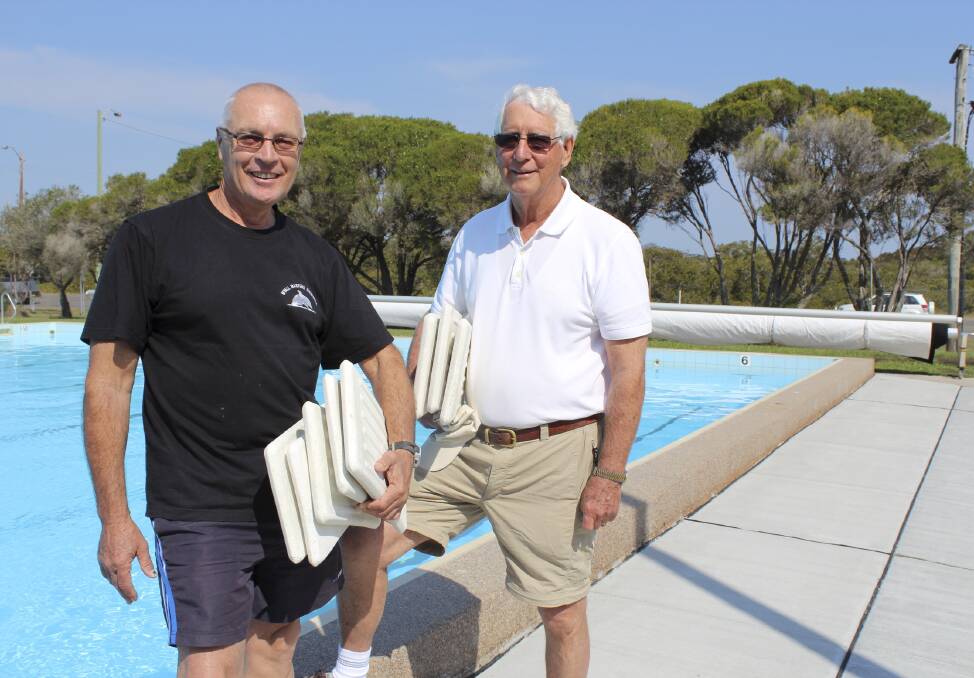 SAFER: Qualified swim instructors Leon Bobako and Peter Kellaway will be teaching older people swimming.