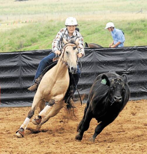 CUT OUT FOR IT: Jayden Dorney in action during a campdrafting competition.