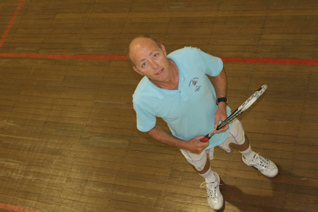 READY TO ROLL: Tim Dowell at the Shoal Bay Squash Courts. Picture: Stephen Wark
