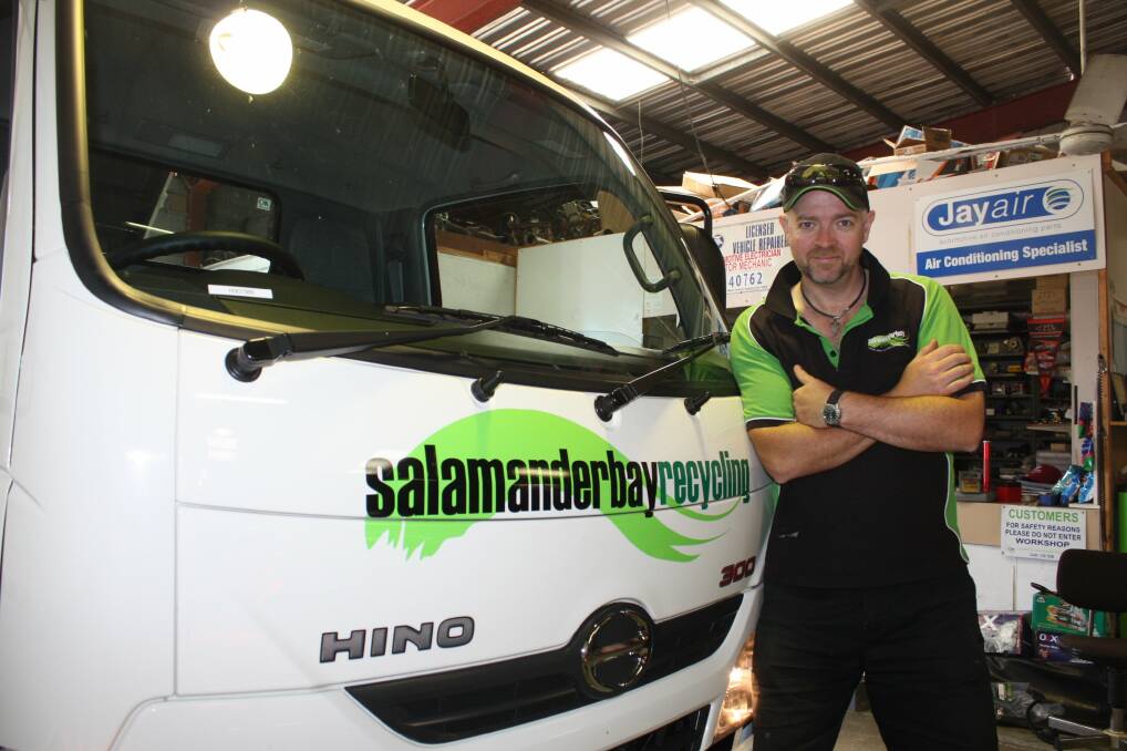 WELCOME ADDITION: Salamander Bay Recycling Centre general manager Gerard McClafferty is pleased with the centre's new truck. Picture: Stephen Wark