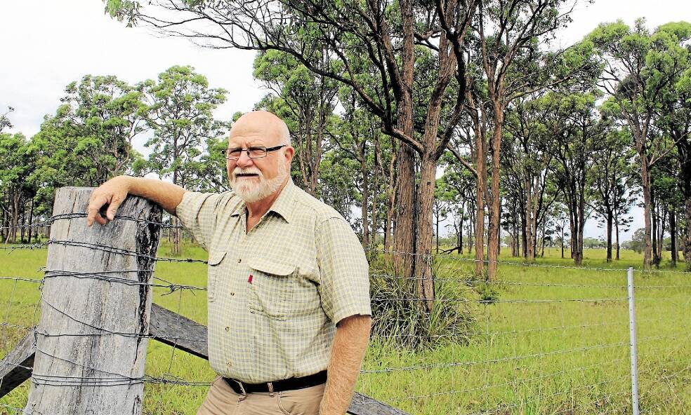 UNDERWAY: John Dunning stands on the Riverside development site at Tea Gardens which will eventually have 850 lots and an eco-tourism site. Picture: Nathalie Craig