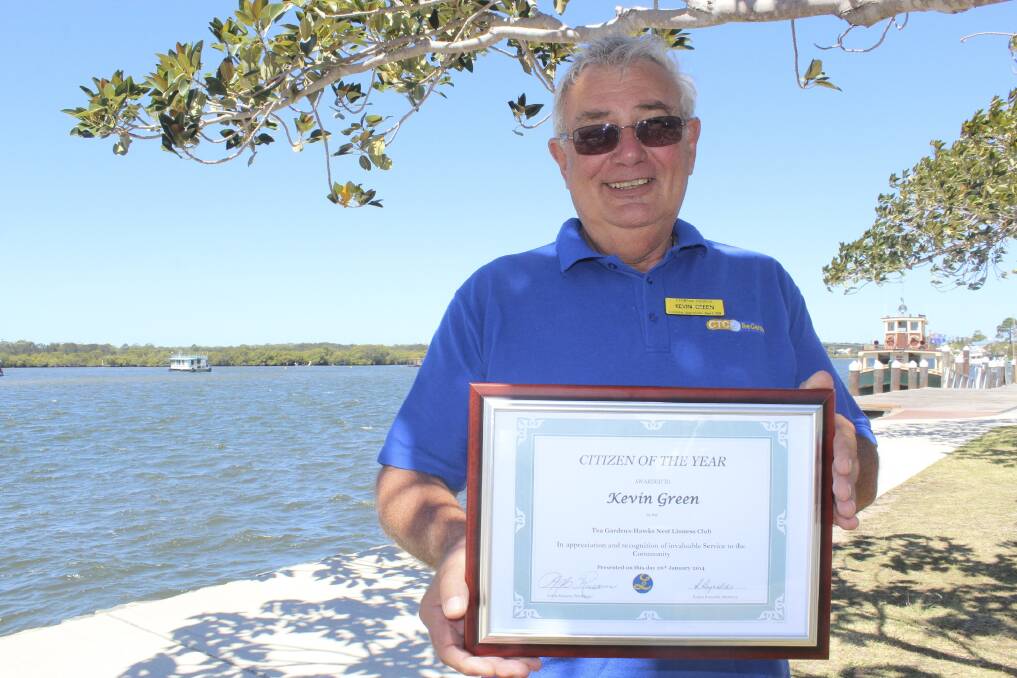 TOP MAN: Kevin Green was awarded Tea Gardens Citizen of the Year by the Tea Gardens Lionesses. Picture: Nathalie Craig