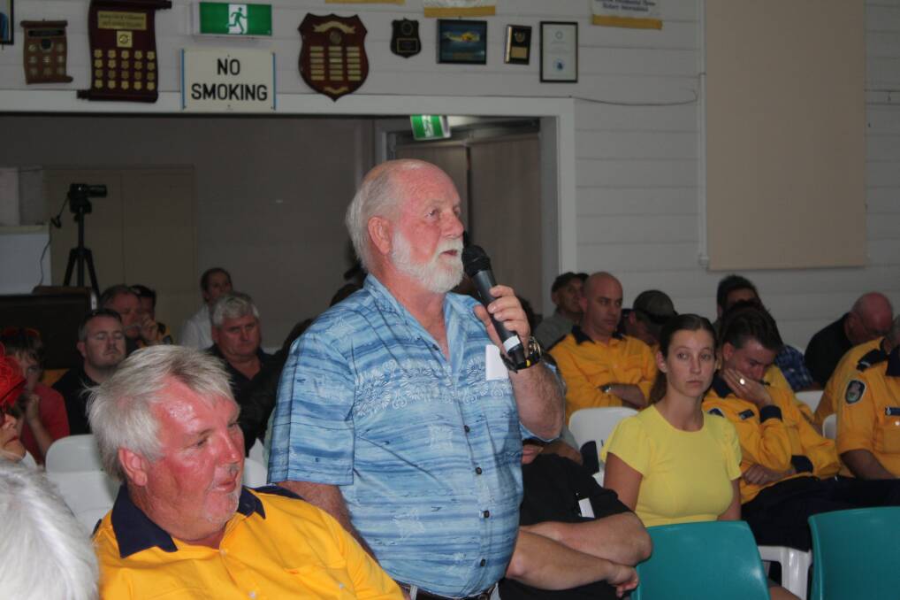 DEBATE: Port Stephens residents turn out for a public meeting at Williamtown Hall. Picture: Ellie-Marie Watts.