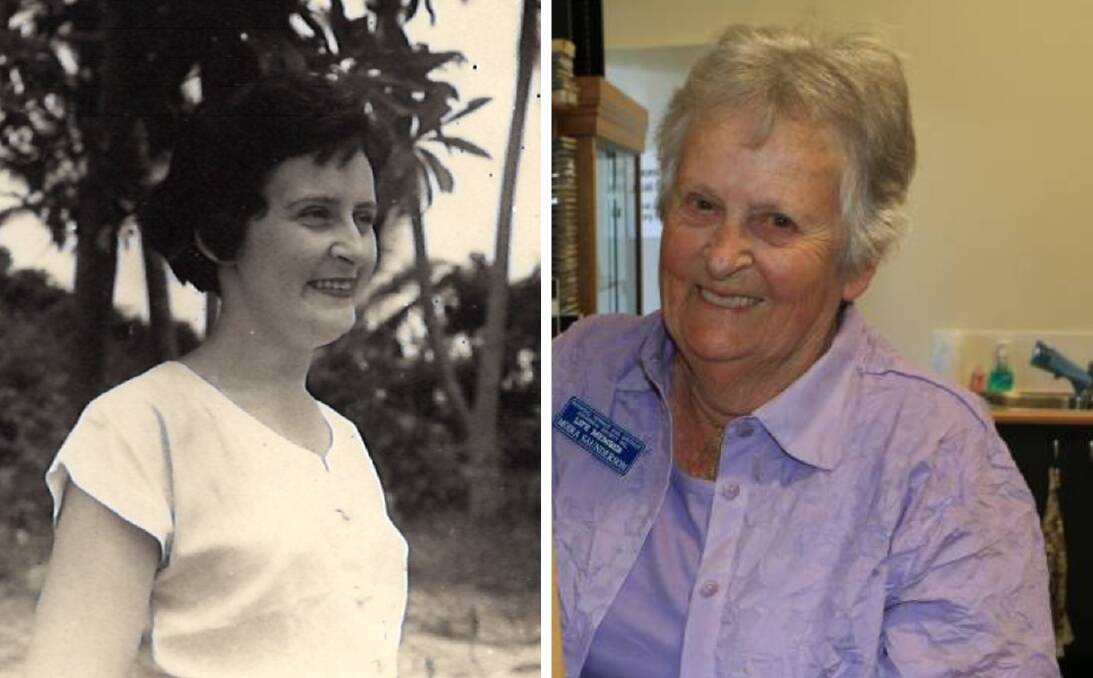 Moira Saunderson, 1933 to 2023. Picture supplied (left) and by Stephen Wark (right). 