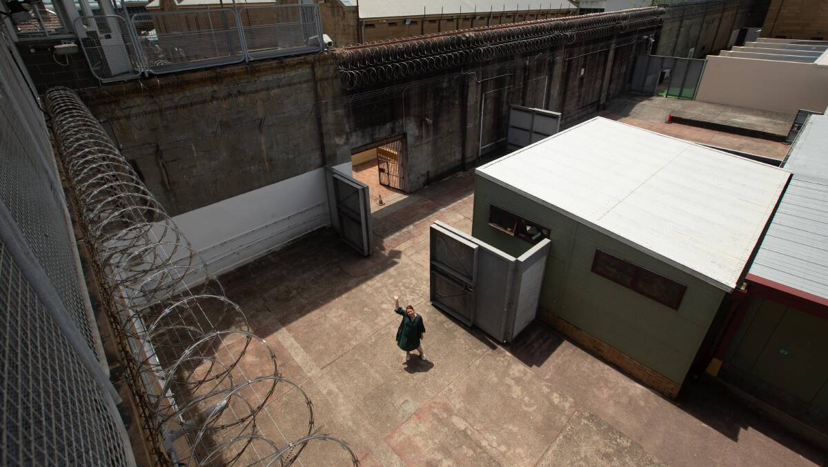 Maitland Gaol's Zoe Whiting captured from above on the new Tower Experience catwalk. Picture by Jonathan Carroll