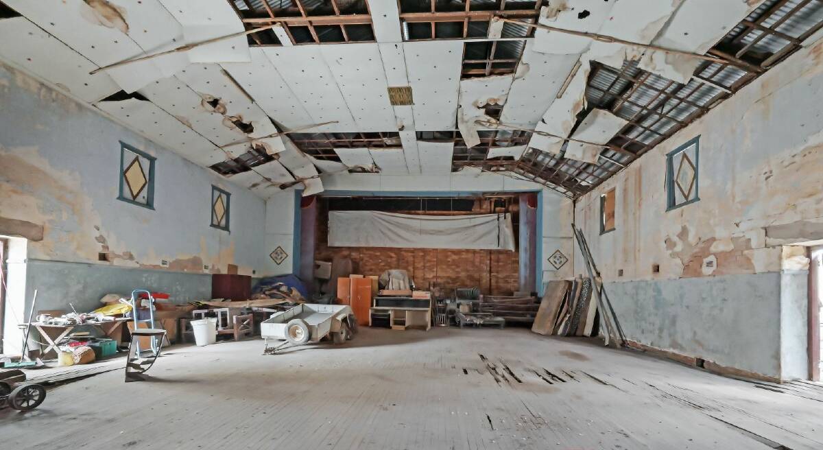 The inside of the theatre shows the extensive amount of work required to restore the building. Picture supplied