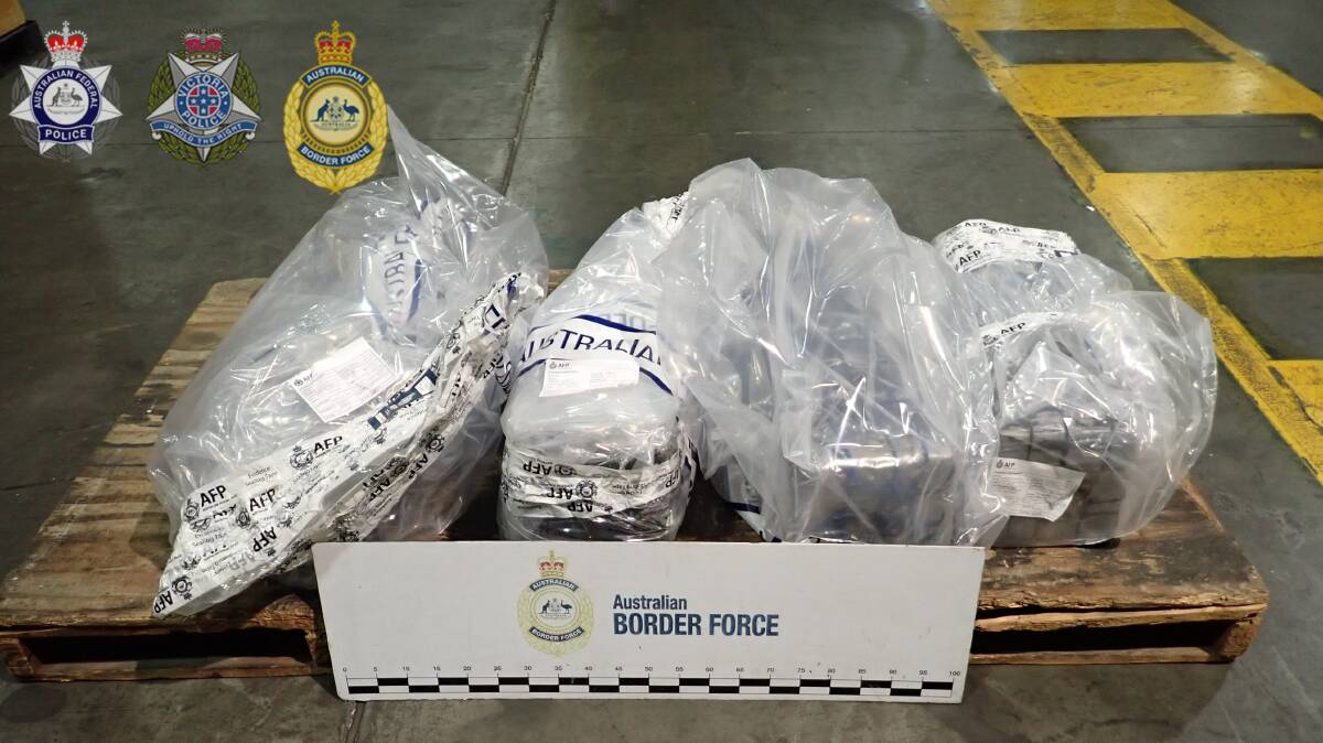 Police seized 154 kilograms of cocaine from the ships hull on October 7. Picture supplied