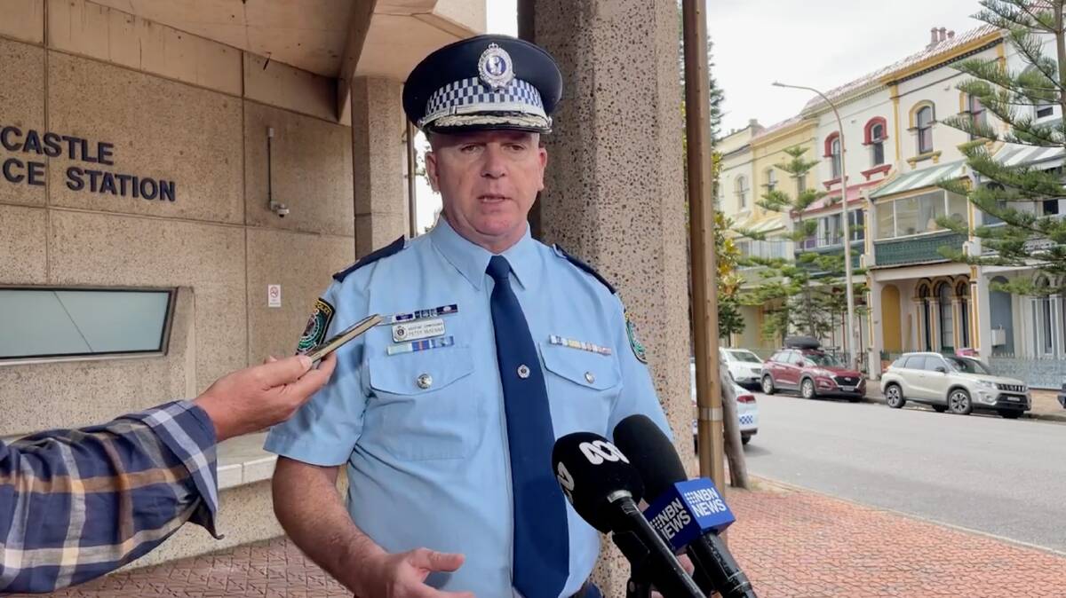 NSW Police Assistant Commissioner and Commander of the Northern Region Peter McKenna addresses the media after a lengthy police operation at Wollongbar on November 23. Picture by Lucinda Garbutt-Young