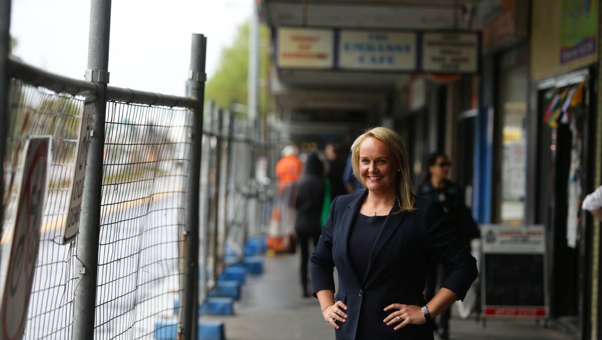 On a mission: Lord Mayor Nuatali Nelmes on Hunter Street this week. Picture: Jonathan Carroll