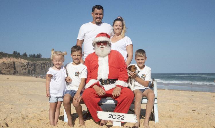 Bec Swanbrough and her young family at Christmas 2022. In April this year she suffered a stroke and survived.