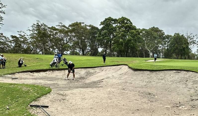 Action from Sunday's Nelson Bay v Merewether pennant golf clash. Picture supplied.